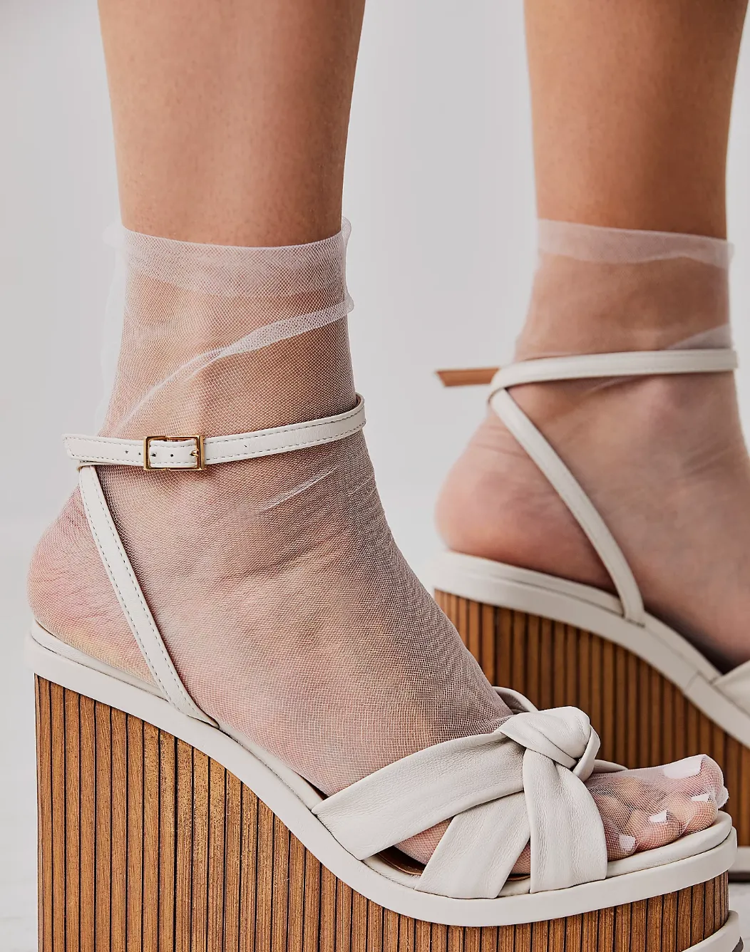 Free People The Moment Sheer Ankle Socks in White or Black