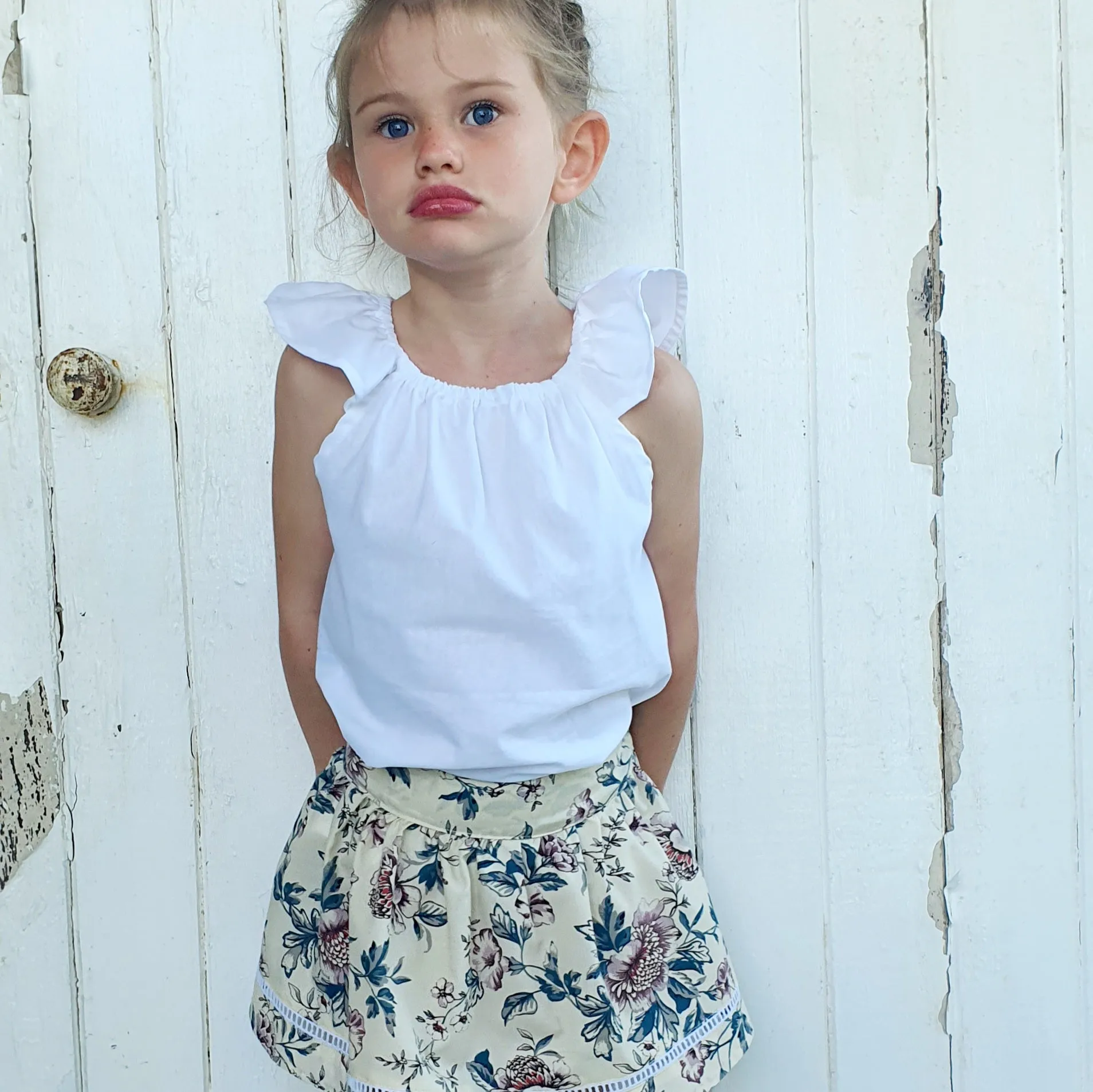 French Cotton Skirt - Vintage Bloom