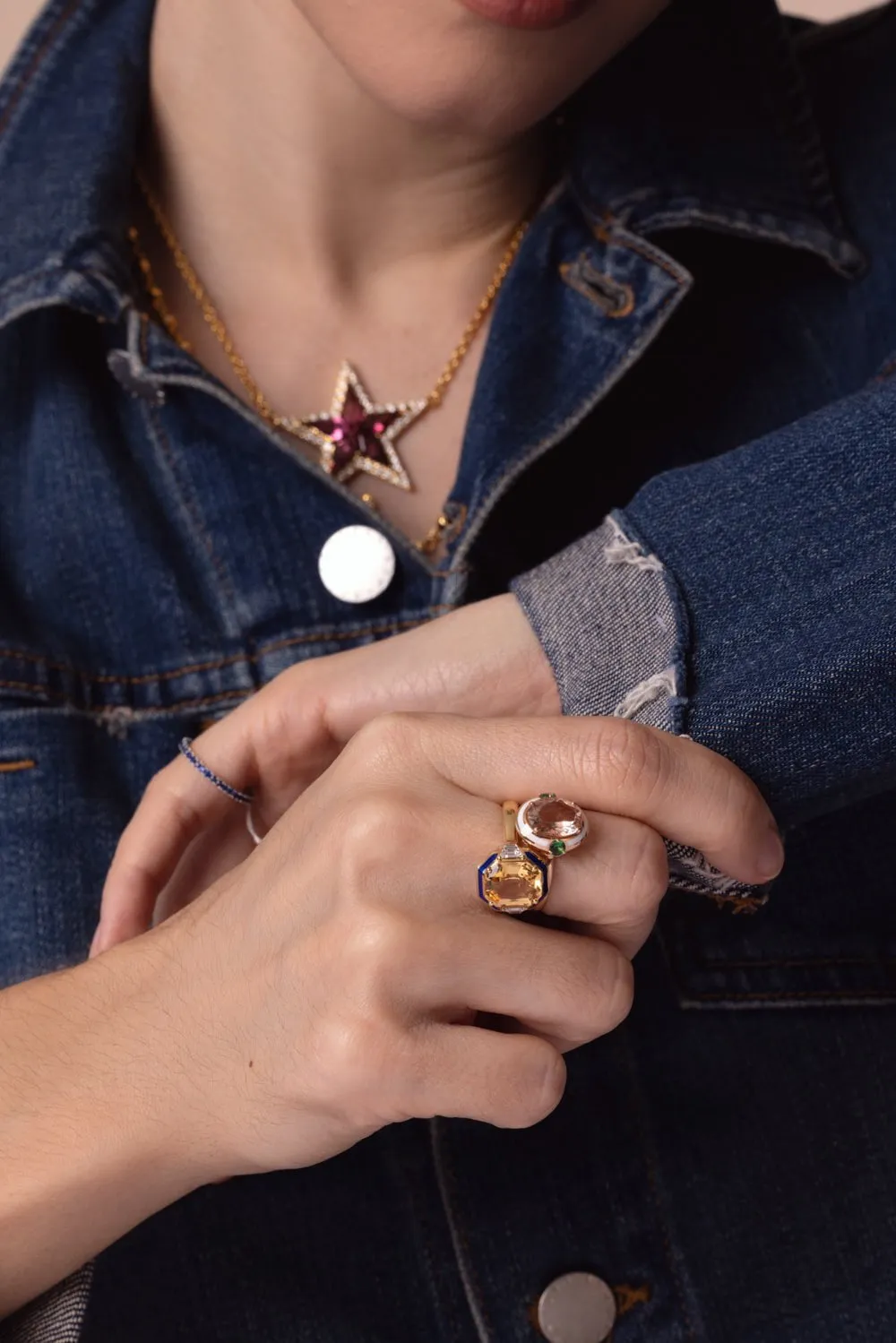 Gemma Enamel Morganite Ring