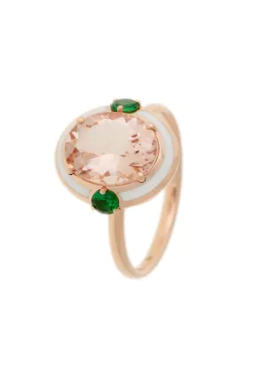 Gemma Enamel Morganite Ring