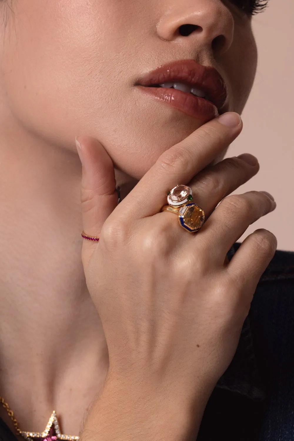 Gemma Enamel Morganite Ring