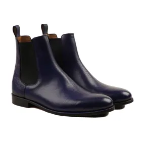 Gera - Men's Navy Blue Pebble Grain Chelsea Boot