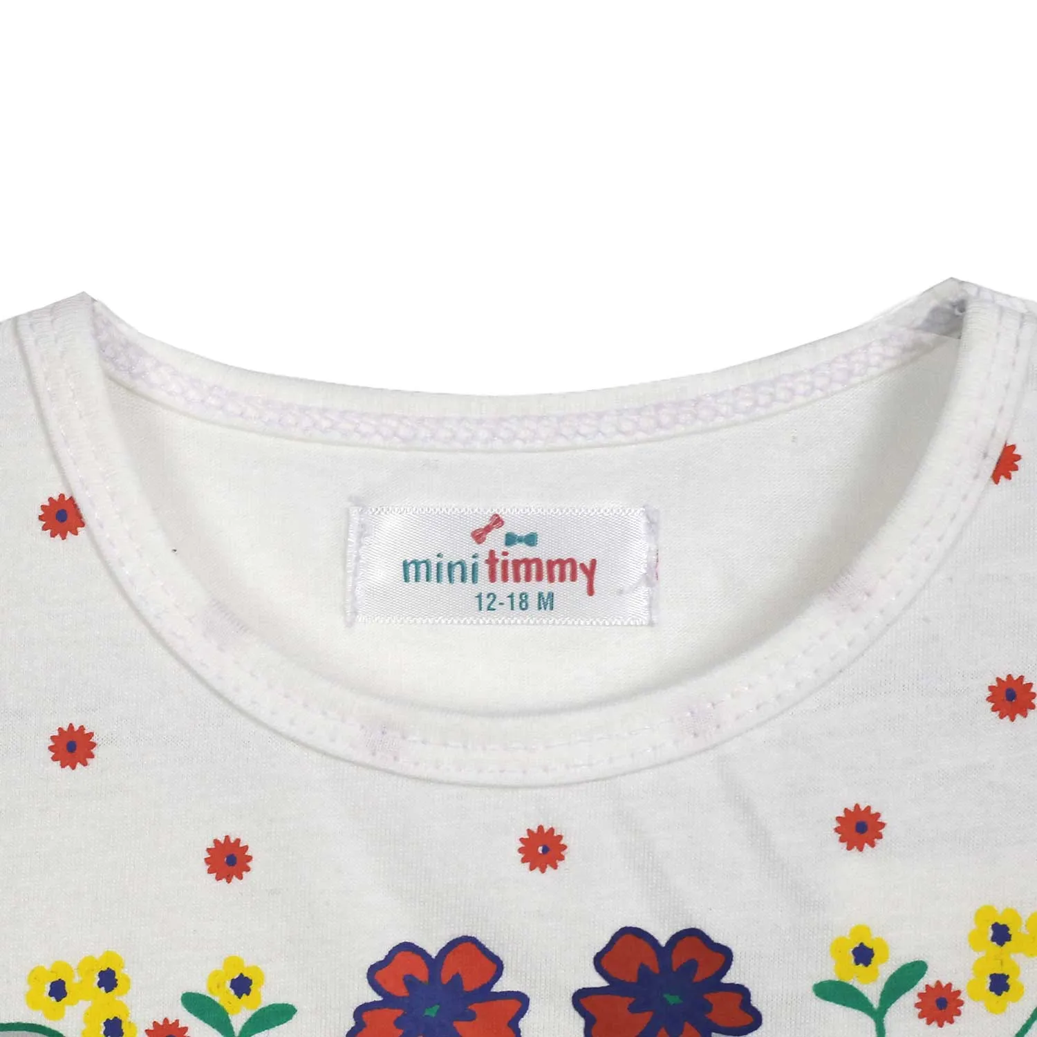 Girls Soft Cotton Graphic White Frock