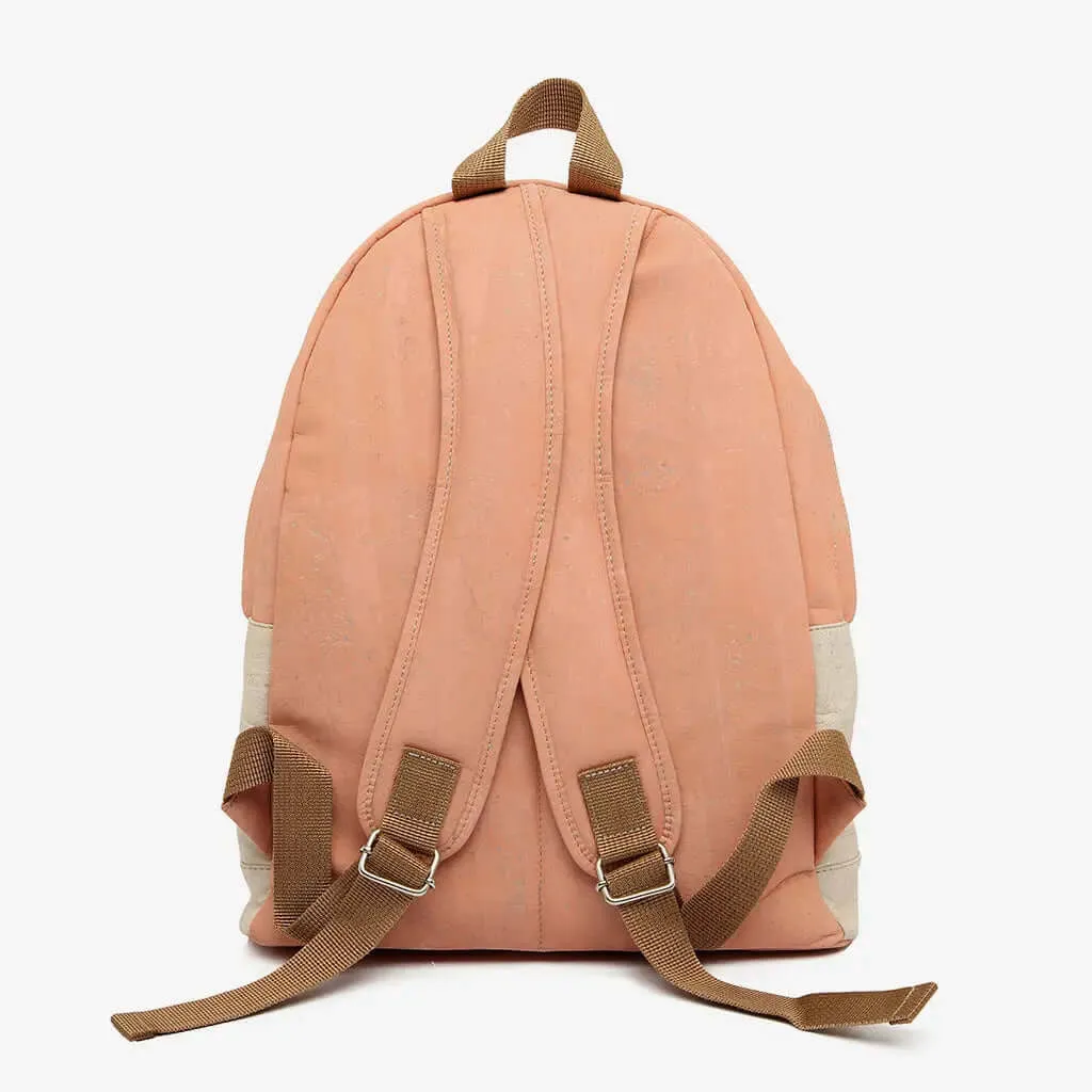 Green And Salmon Cork Backpack by Artelusa