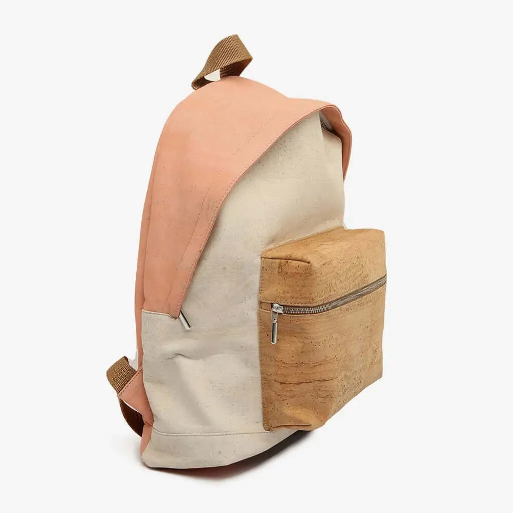 Green And Salmon Cork Backpack by Artelusa