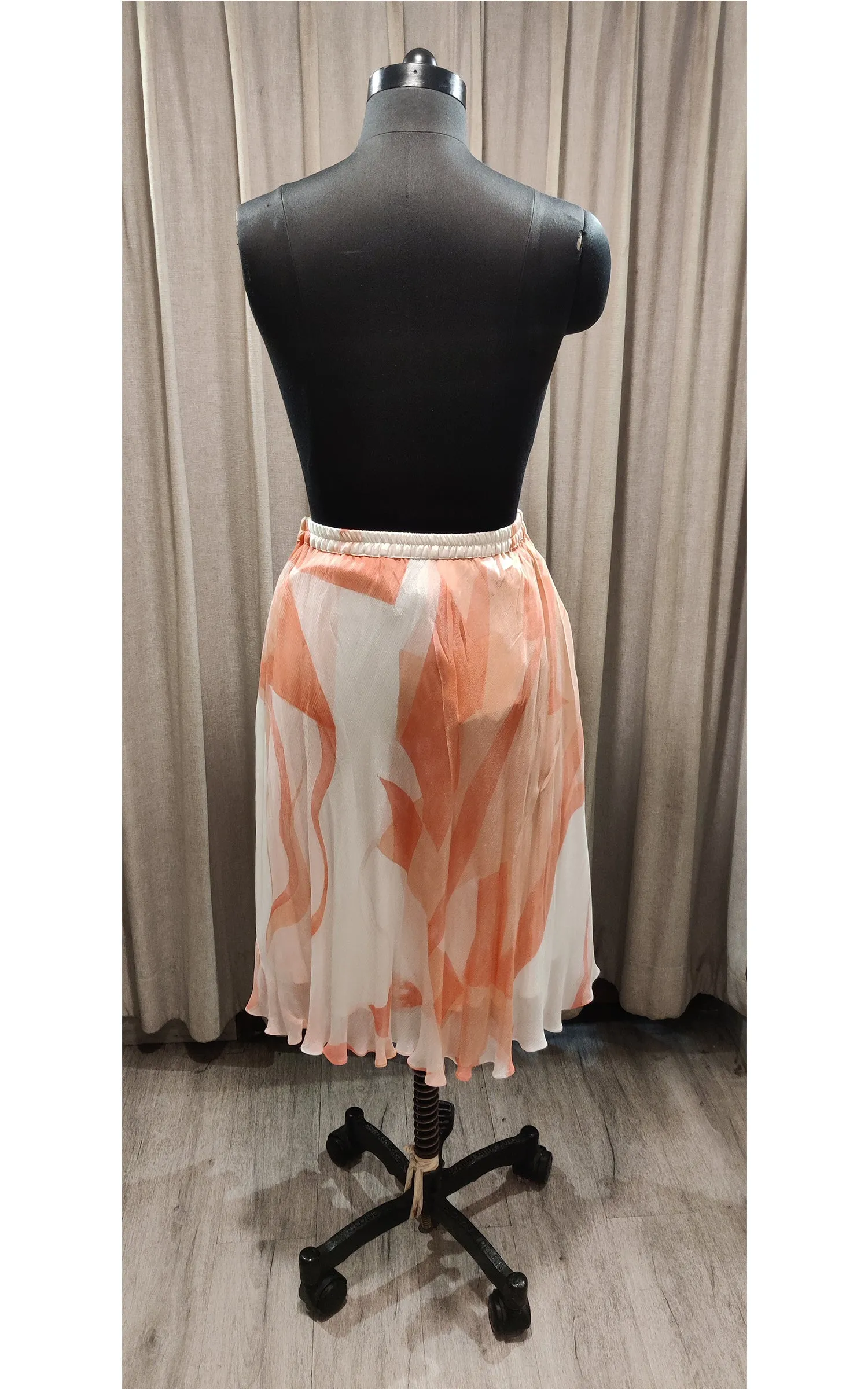 Hand Brush Painted Midi Skirt