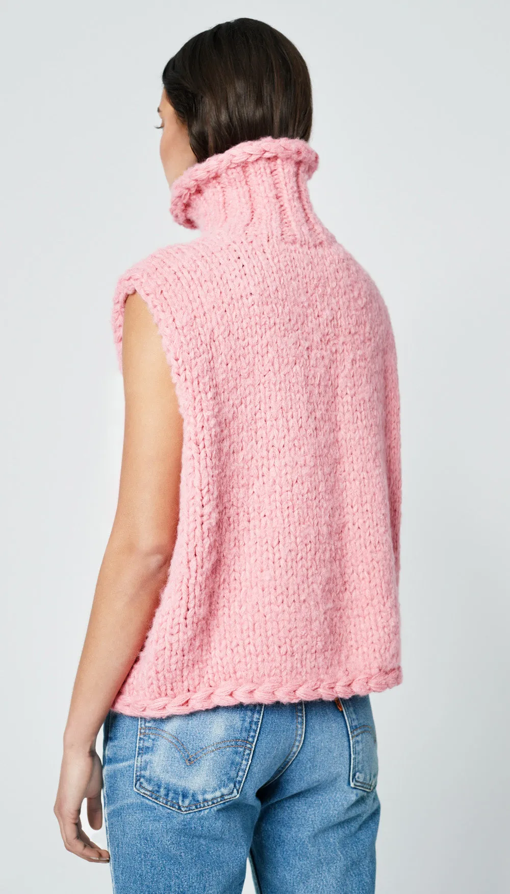 Handknit Sleeveless Turtleneck