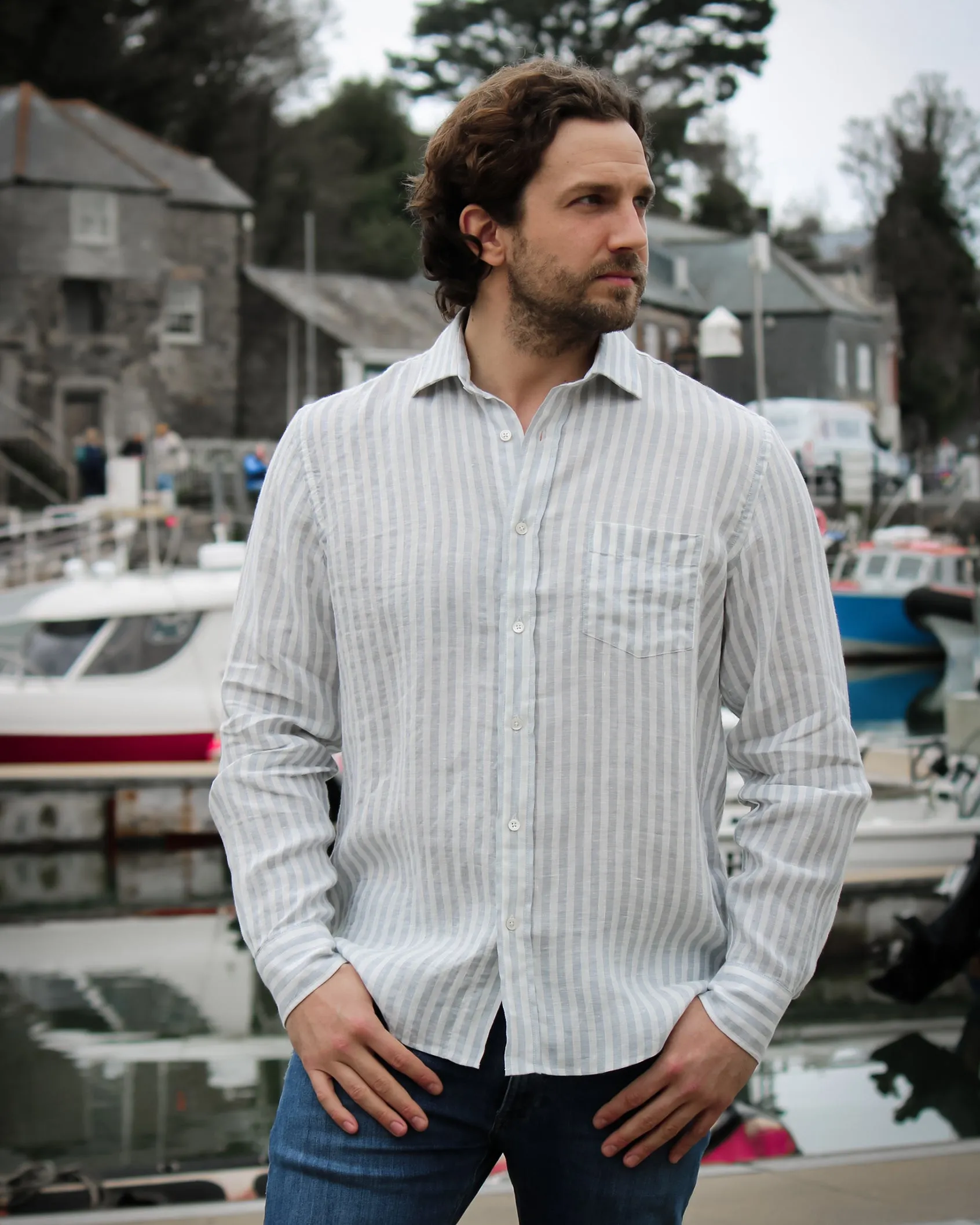 Hartford Striped Linen Shirt