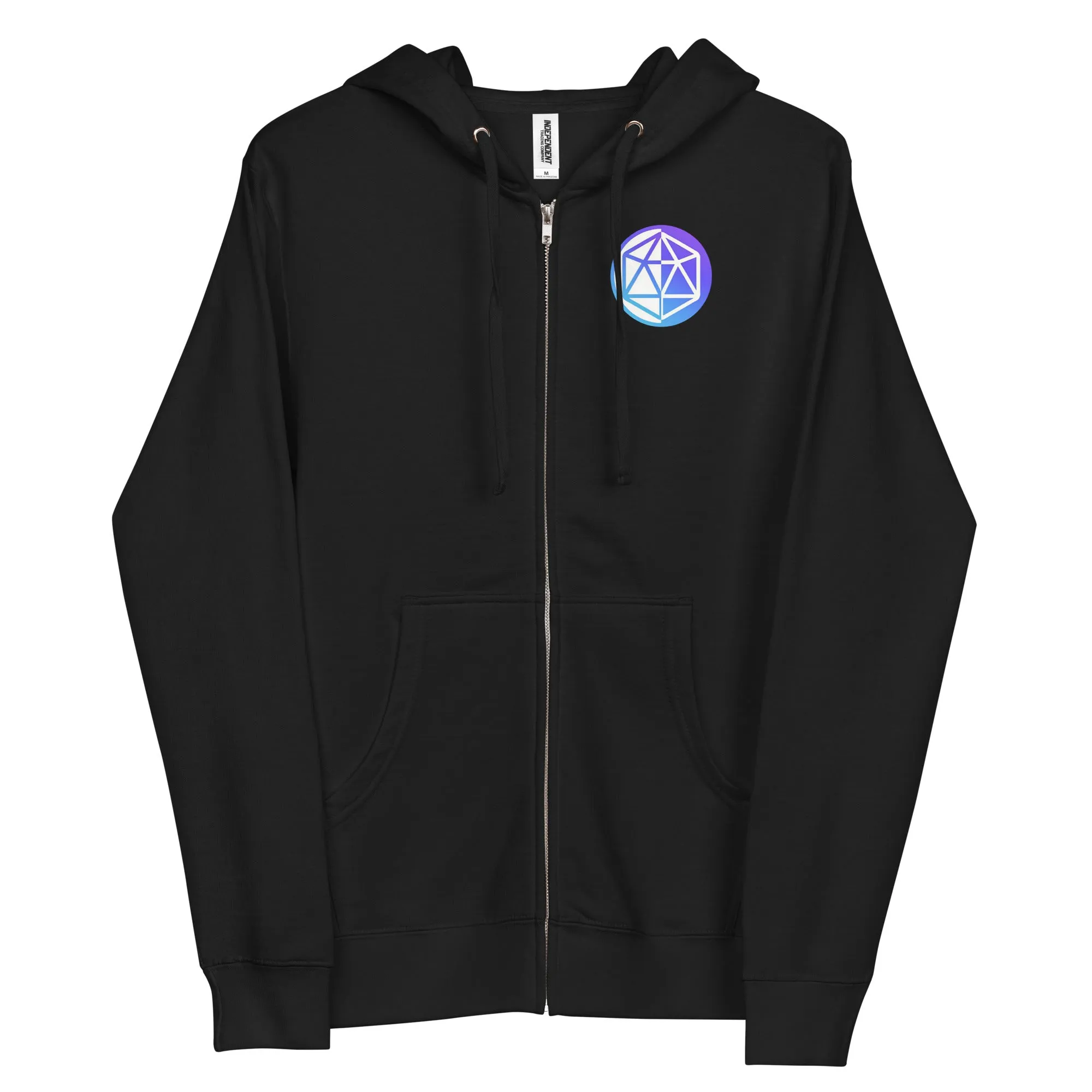 Hedron / Icosa Unisex Fleece Zip Up Hoodie (Front & Back)