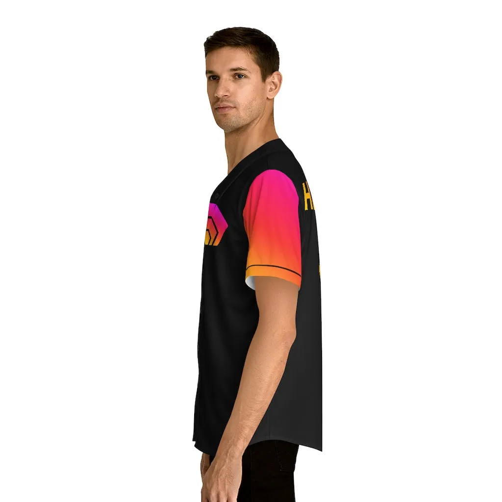 HEX Men's Baseball Jersey (Black-AOP)