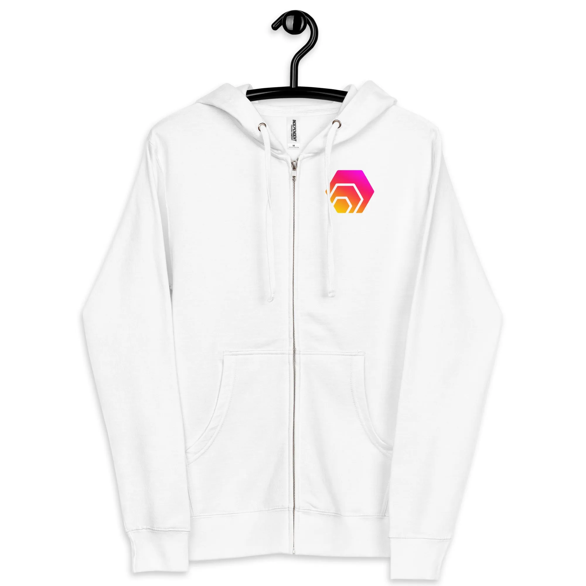 HEX Unisex Fleece Zip Up Hoodie (Front & Back)