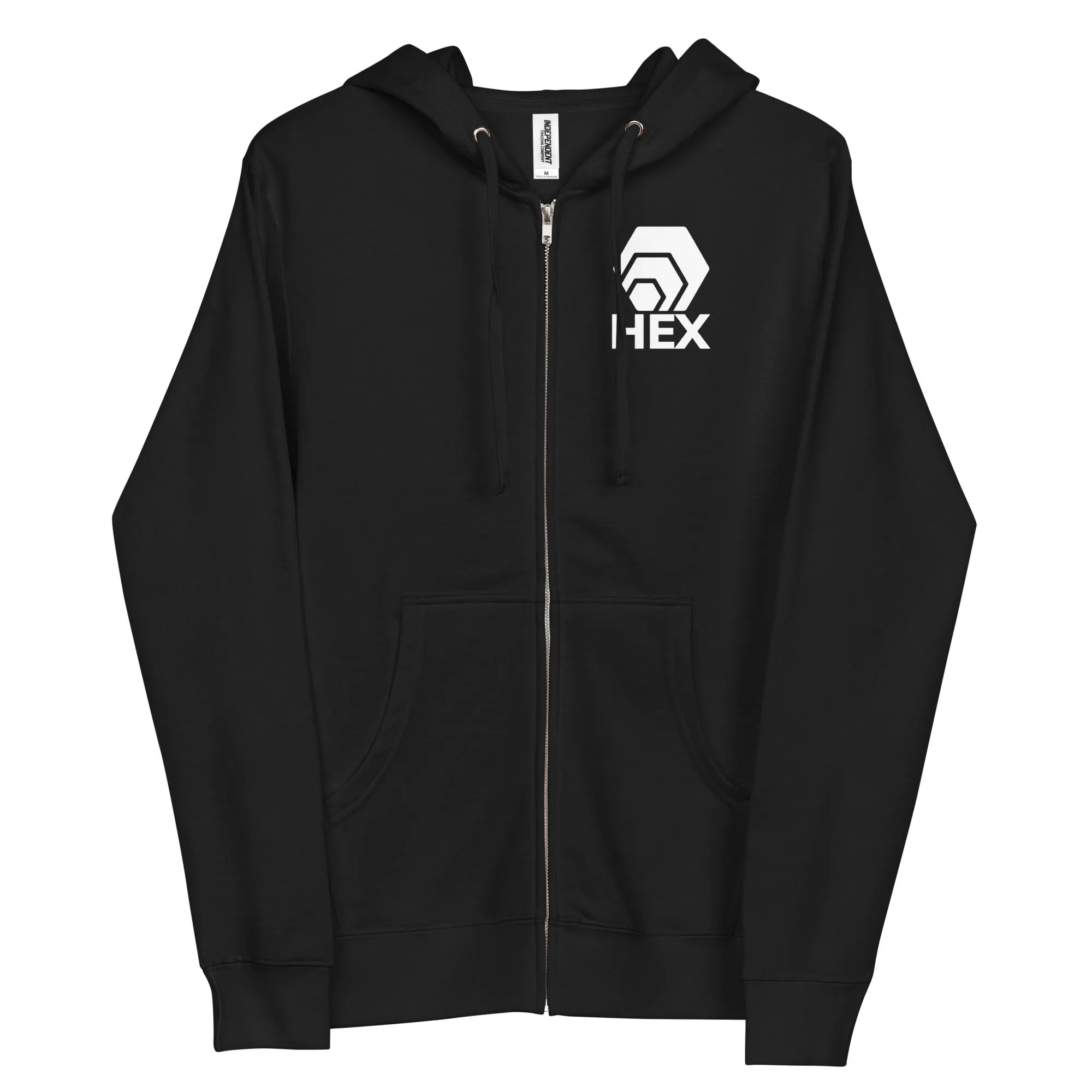 HEX Unisex Fleece Zip Up Hoodie (Front & Back)