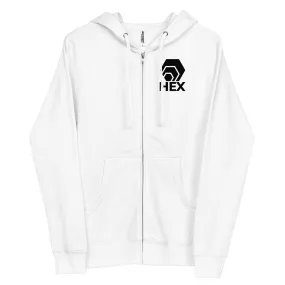 HEX Unisex Fleece Zip Up Hoodie (Front & Back)