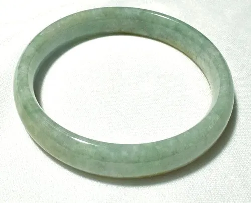 Honey on Green Burmese Jadeite Bangle Bracelet 58 mm (BB3000)