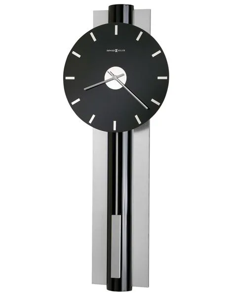 Howard Miller Hudson Pendulum Wall Clock - Black & Nickel Finish