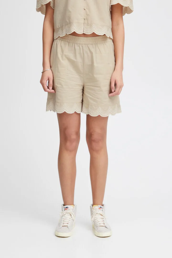 Ichi Saidi Shorts-Oxford Tan-20121490