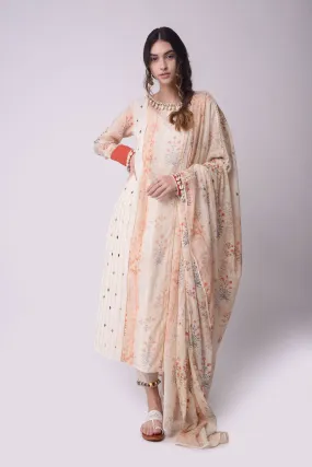 Ivory straight kurta set