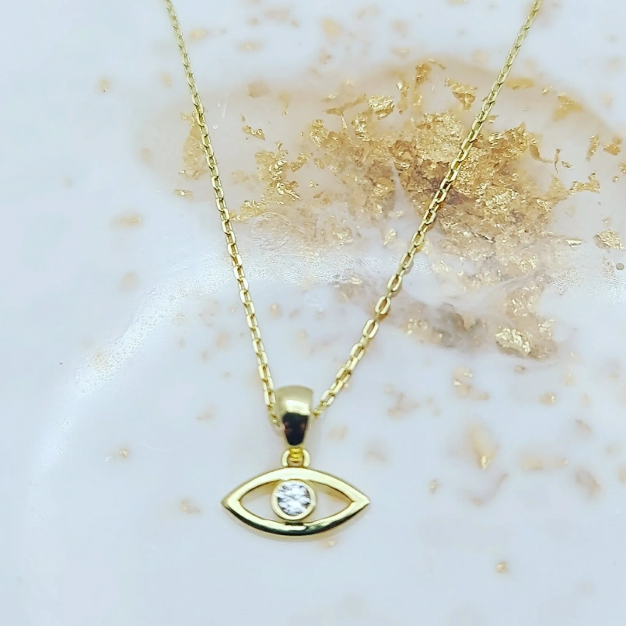 Katia evil eye necklace in Gold