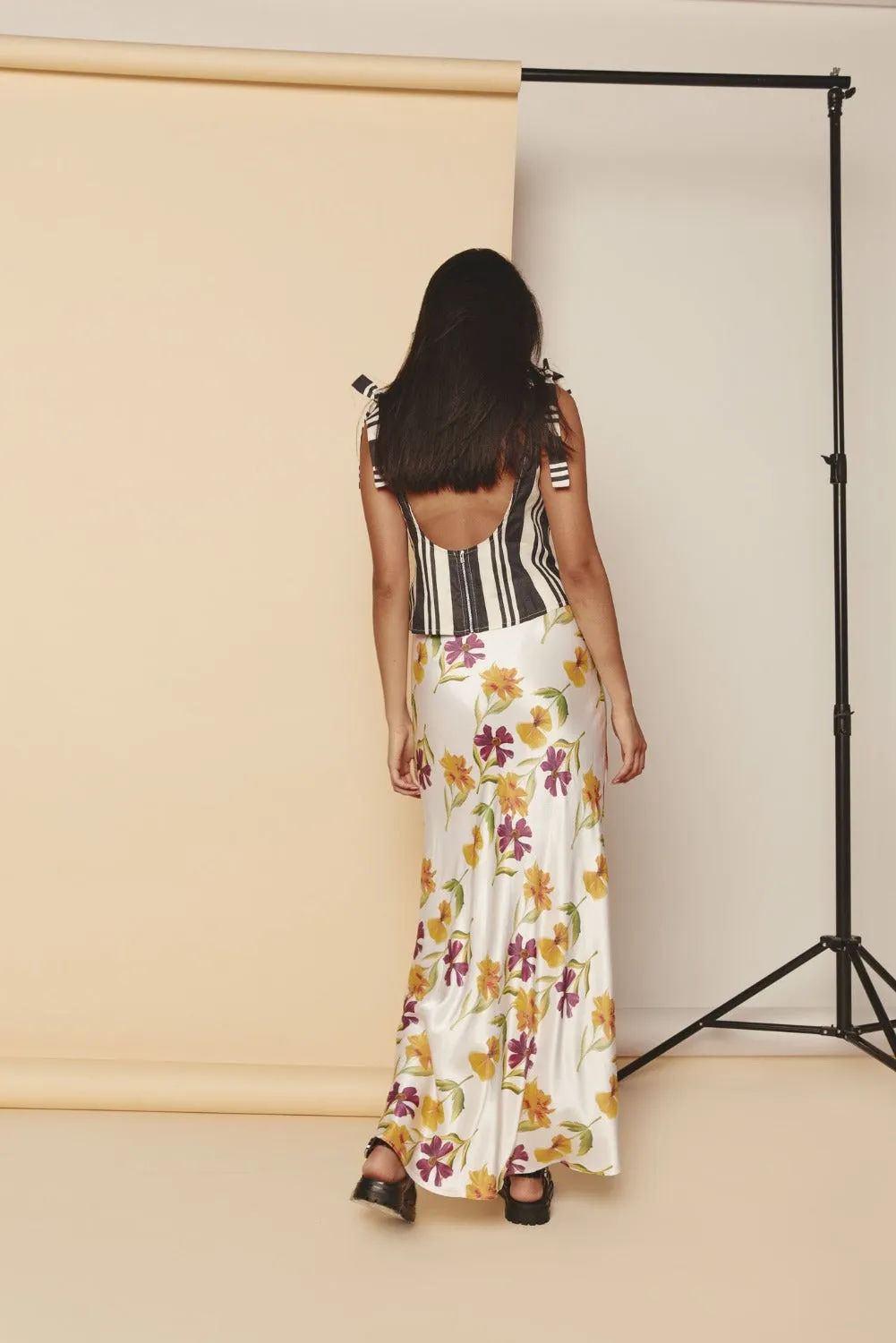 Kiara Bias Cut Maxi Skirt Flora