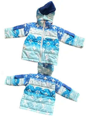 Kids blue lv puffer