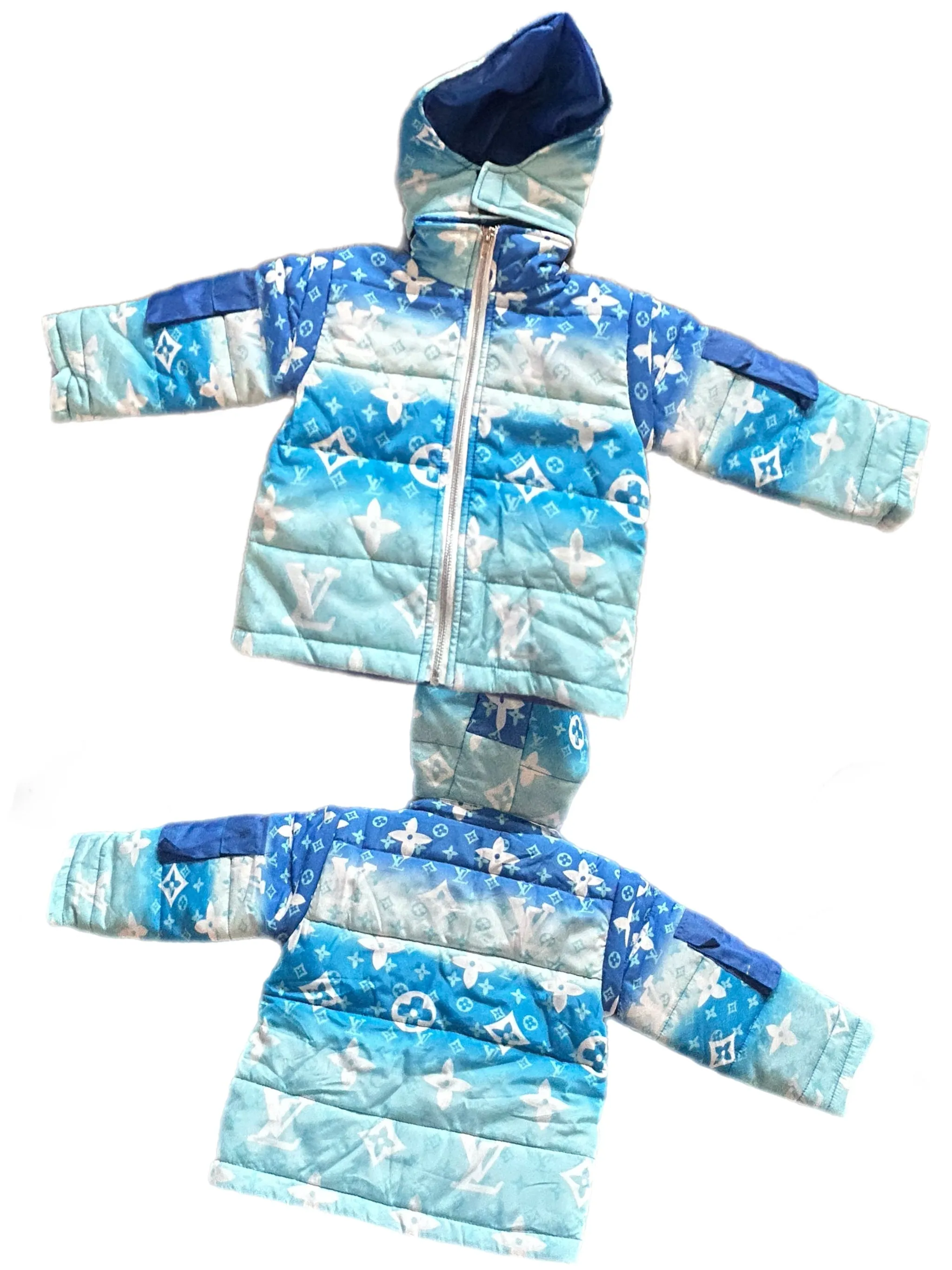 Kids blue lv puffer