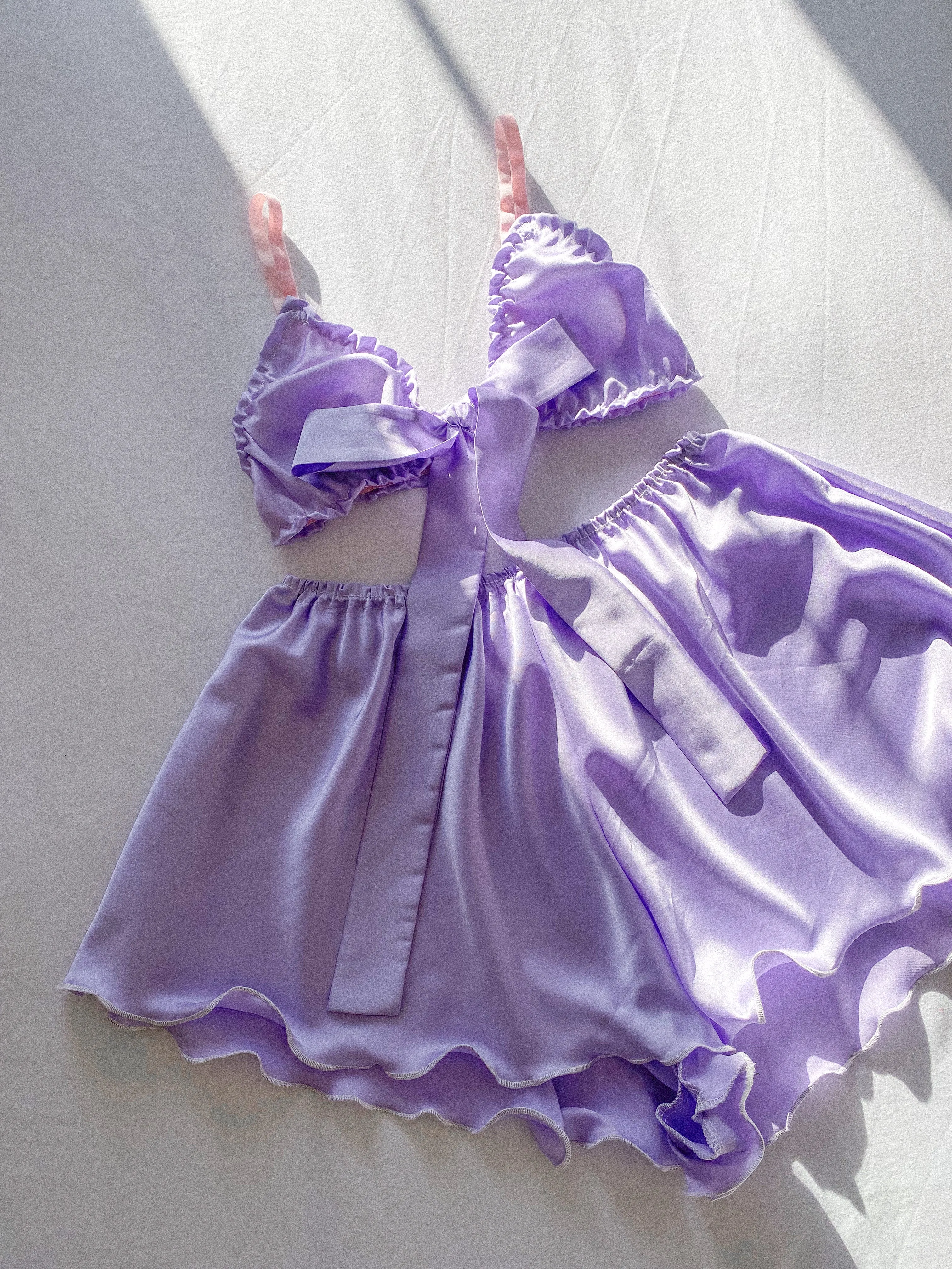 Lavender Satin Lounge Set