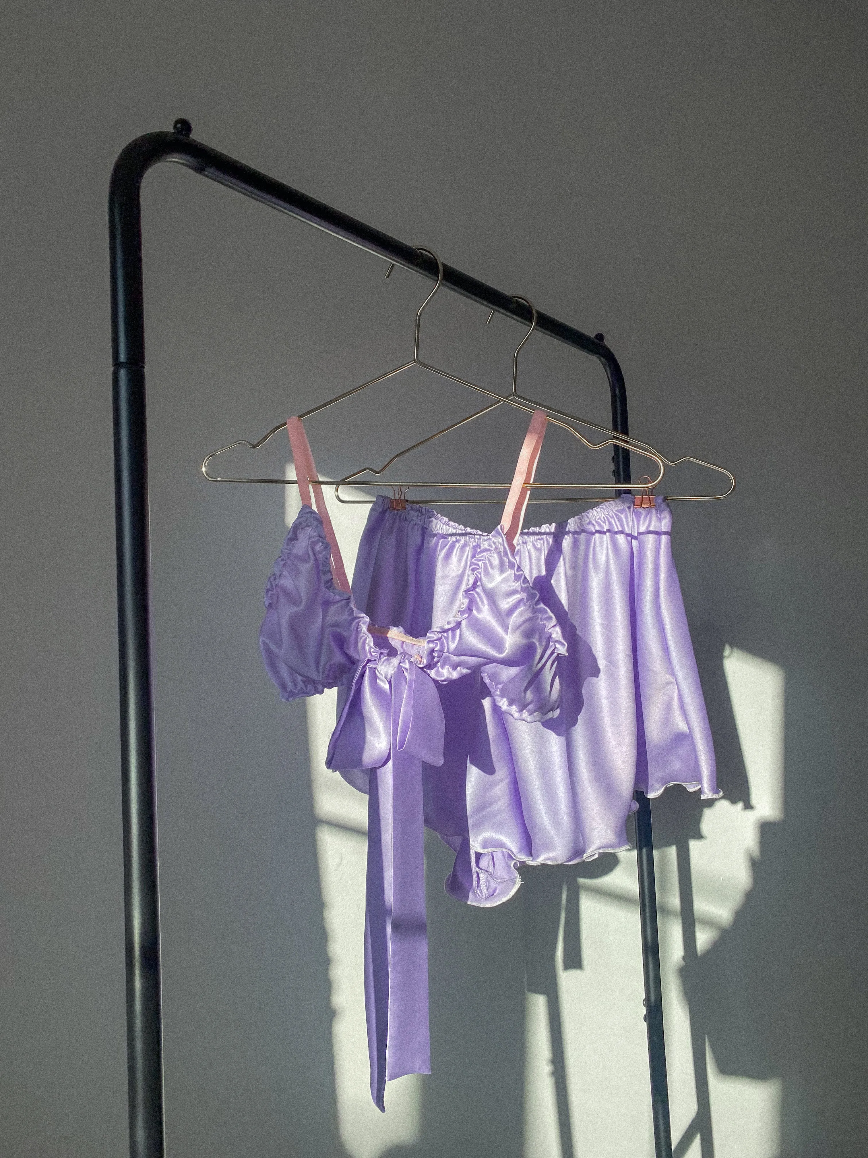 Lavender Satin Lounge Set