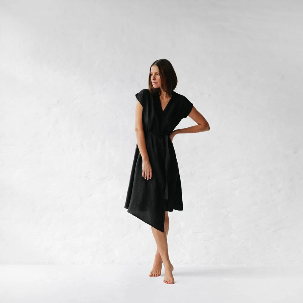 Linen dress Ayu black by Seaside Tones