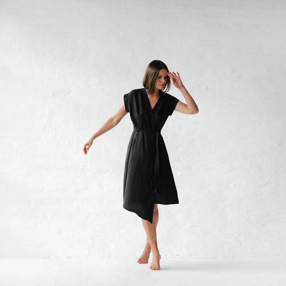 Linen dress Ayu black by Seaside Tones