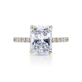 Louisa 3 Carats H VS1 Radiant Cut Lab Grown Diamond Engagement Ring in 18k Yellow Gold