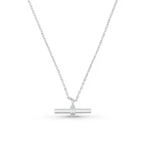 LUXE Linear T-Bar Drop Necklace - Silver