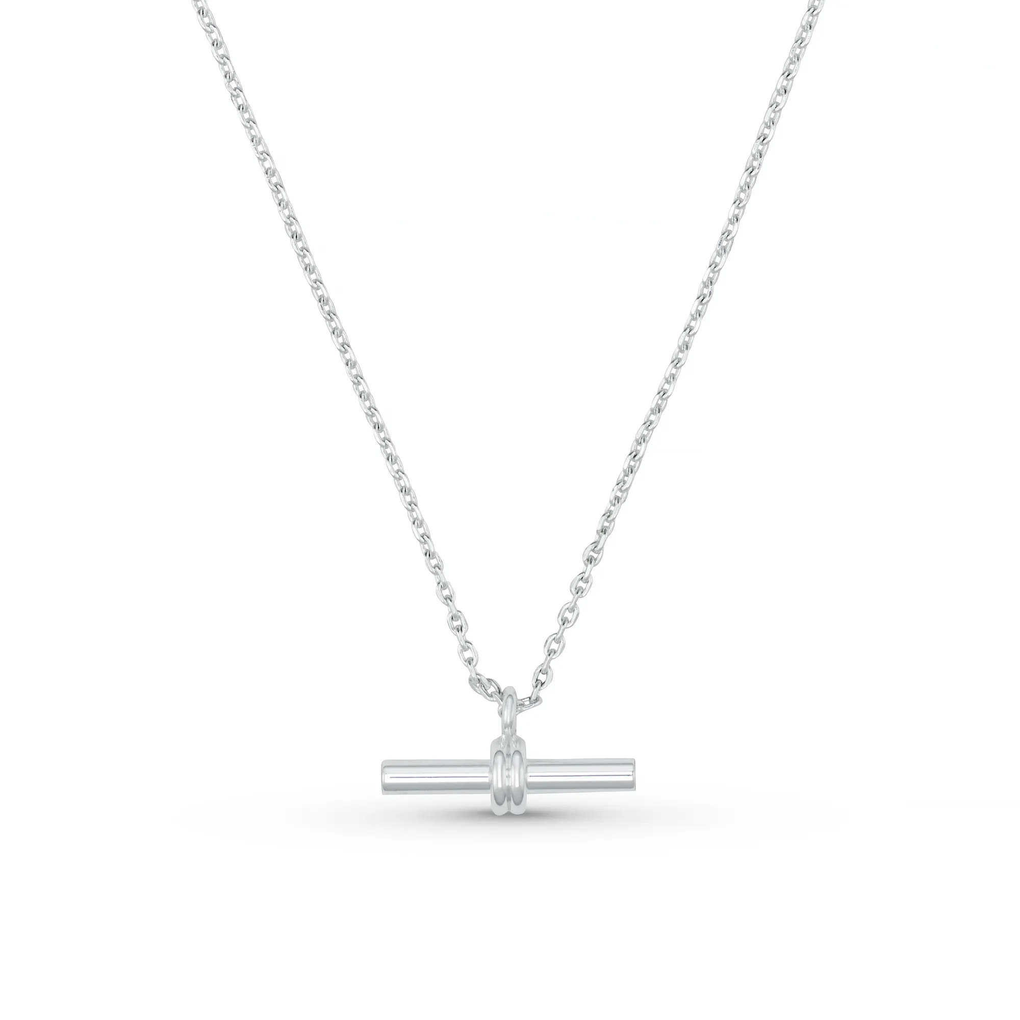 LUXE Linear T-Bar Drop Necklace - Silver