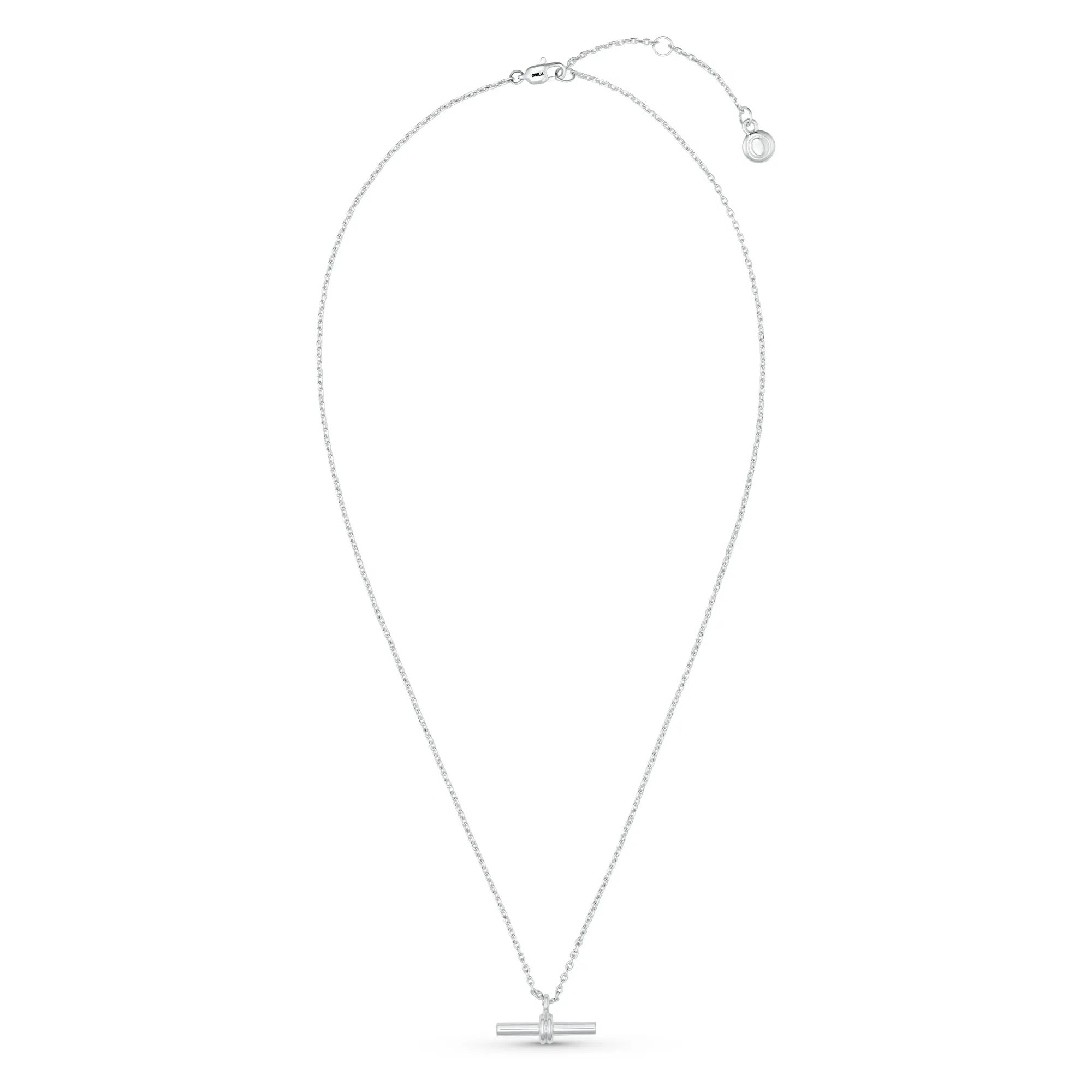 LUXE Linear T-Bar Drop Necklace - Silver