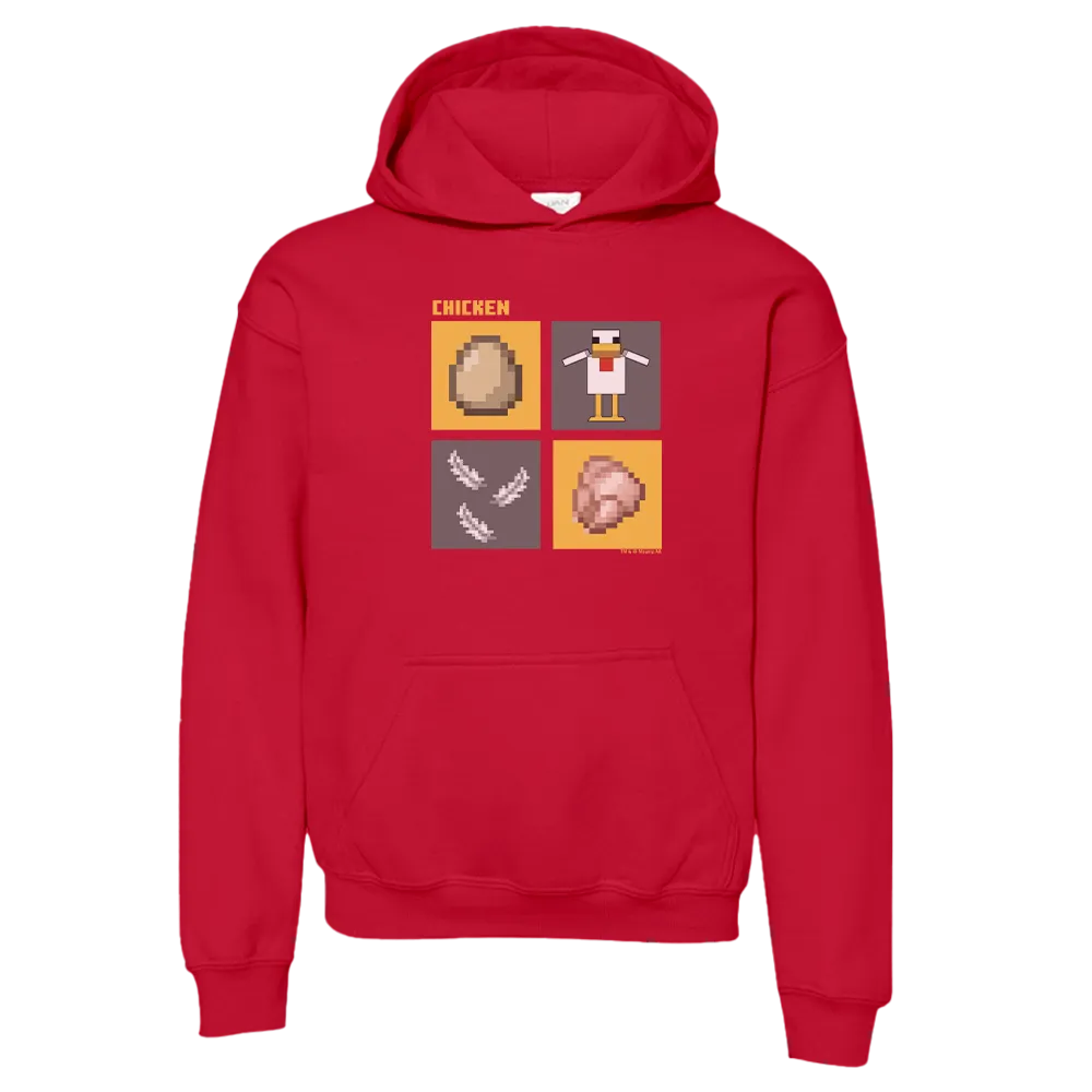 Minecraft Evolution of the Chicken Kids Hooded Sweatshirt