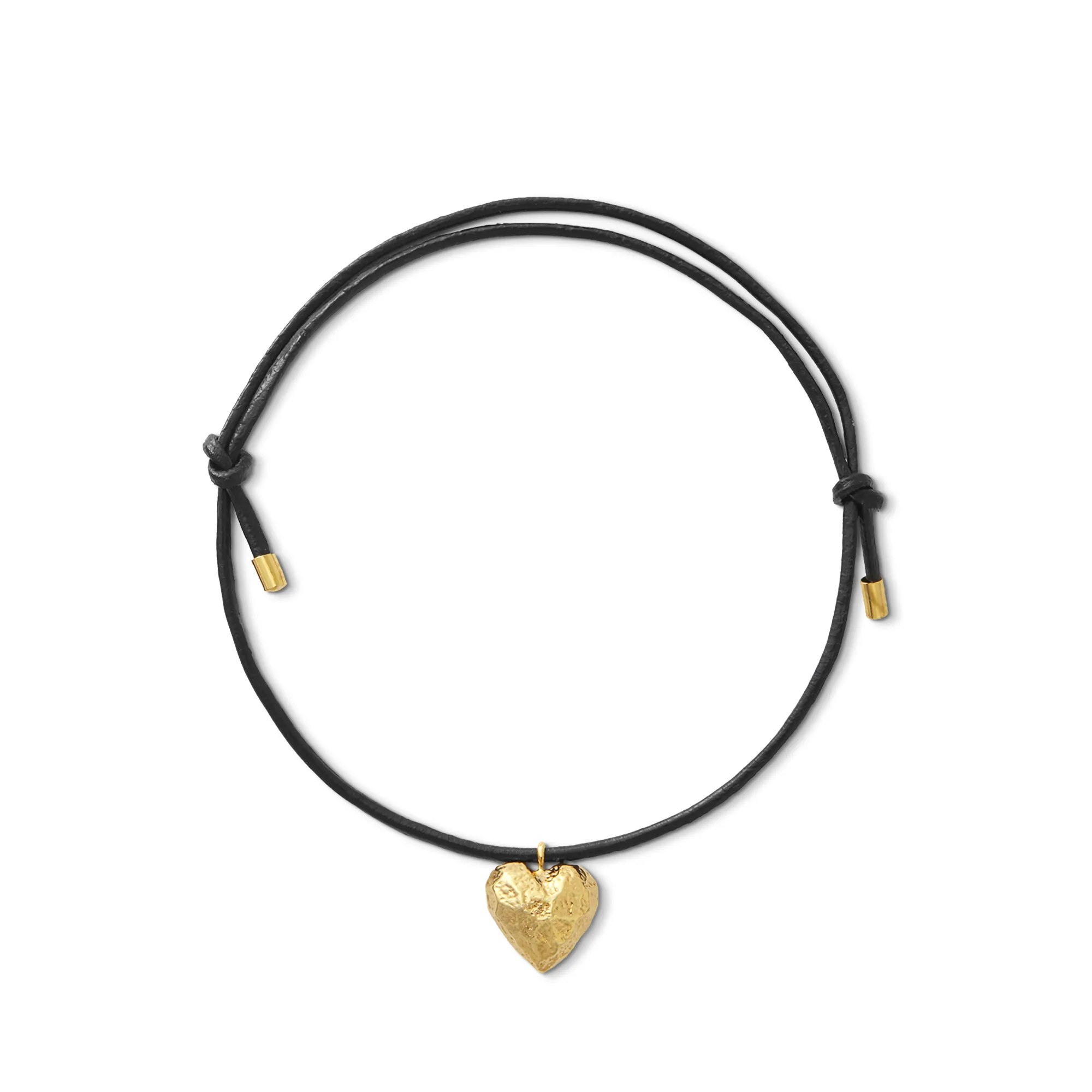 Molten Heart & Leather Adjustable Bracelet