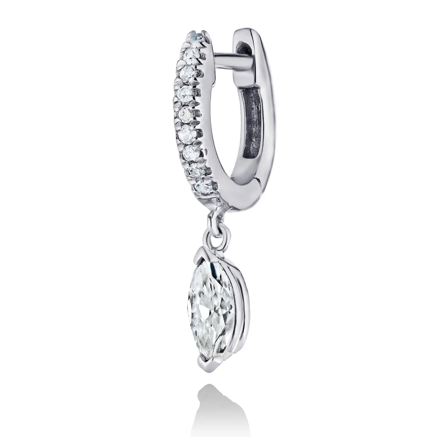 MQ Diamond Dangle Huggie Earring