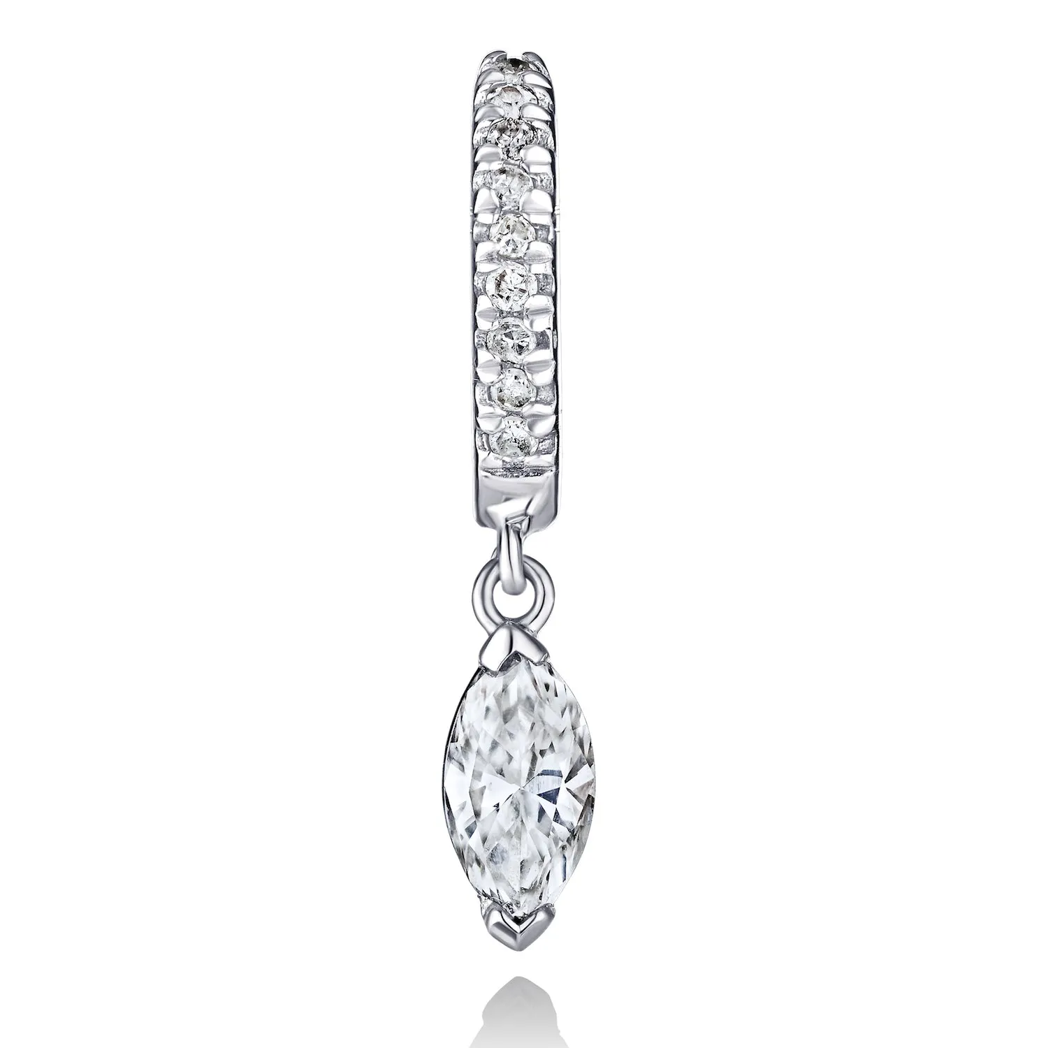 MQ Diamond Dangle Huggie Earring