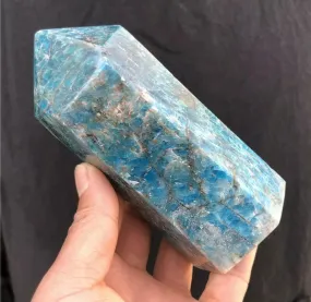 Natural apatite quartz obelisk crystal wand point healing