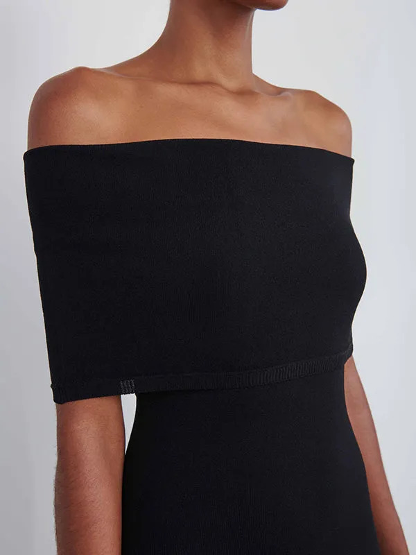 Off Shoulder Mini Dress in Black