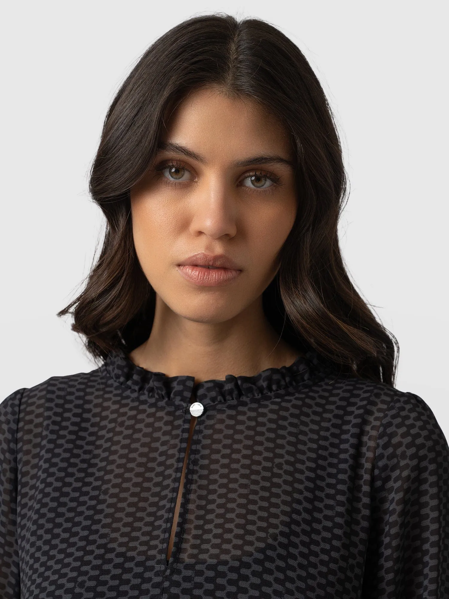 Olivia Blouse - Charcoal Wave