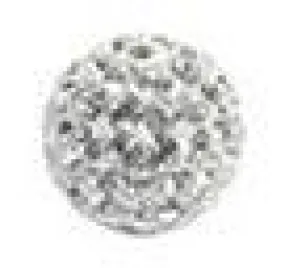 Pave Bling Bead - 6mm Crystal with 1mm Hole (1 Piece)