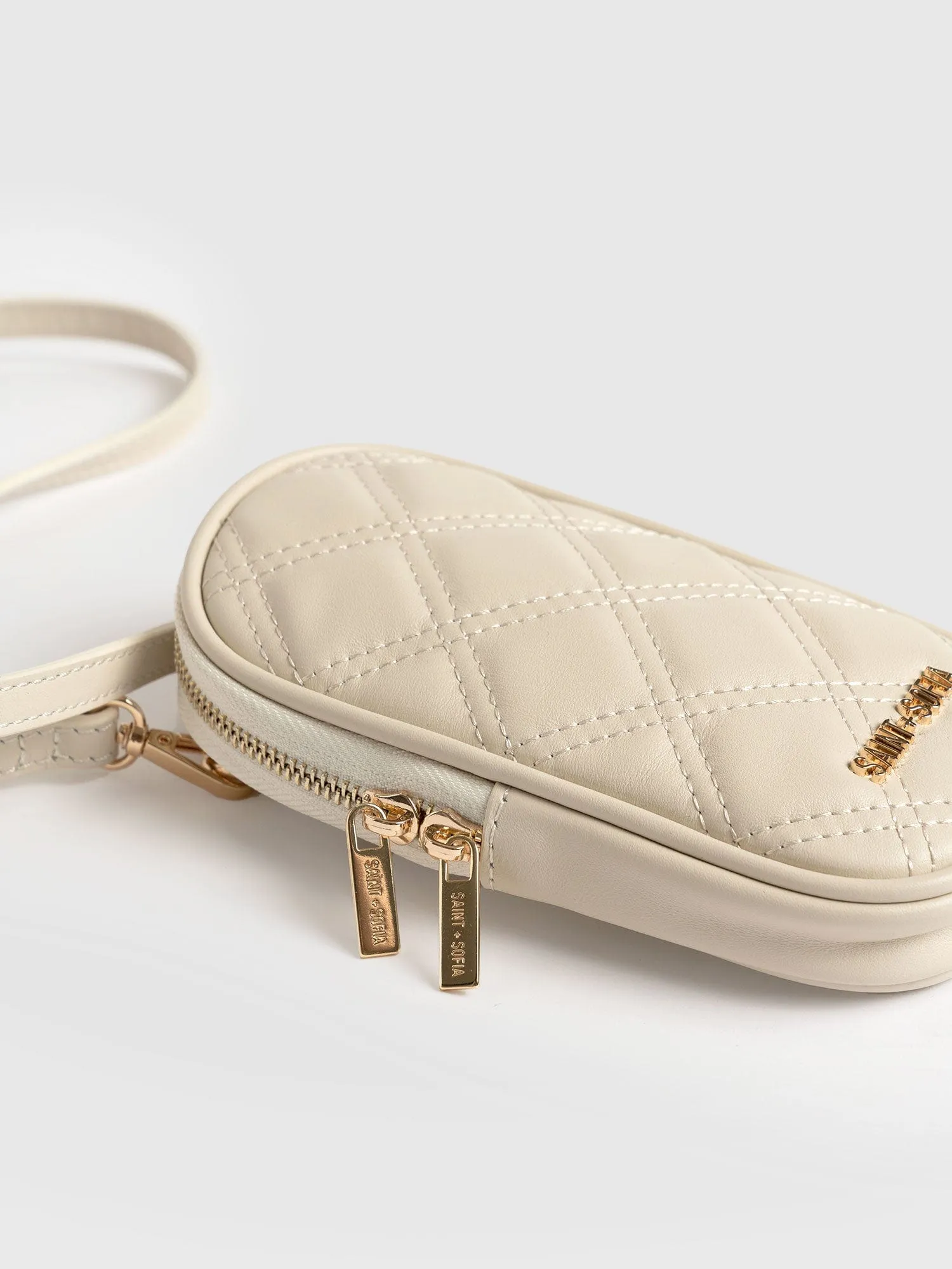 Pilton Quilted Phone Bag - Cream