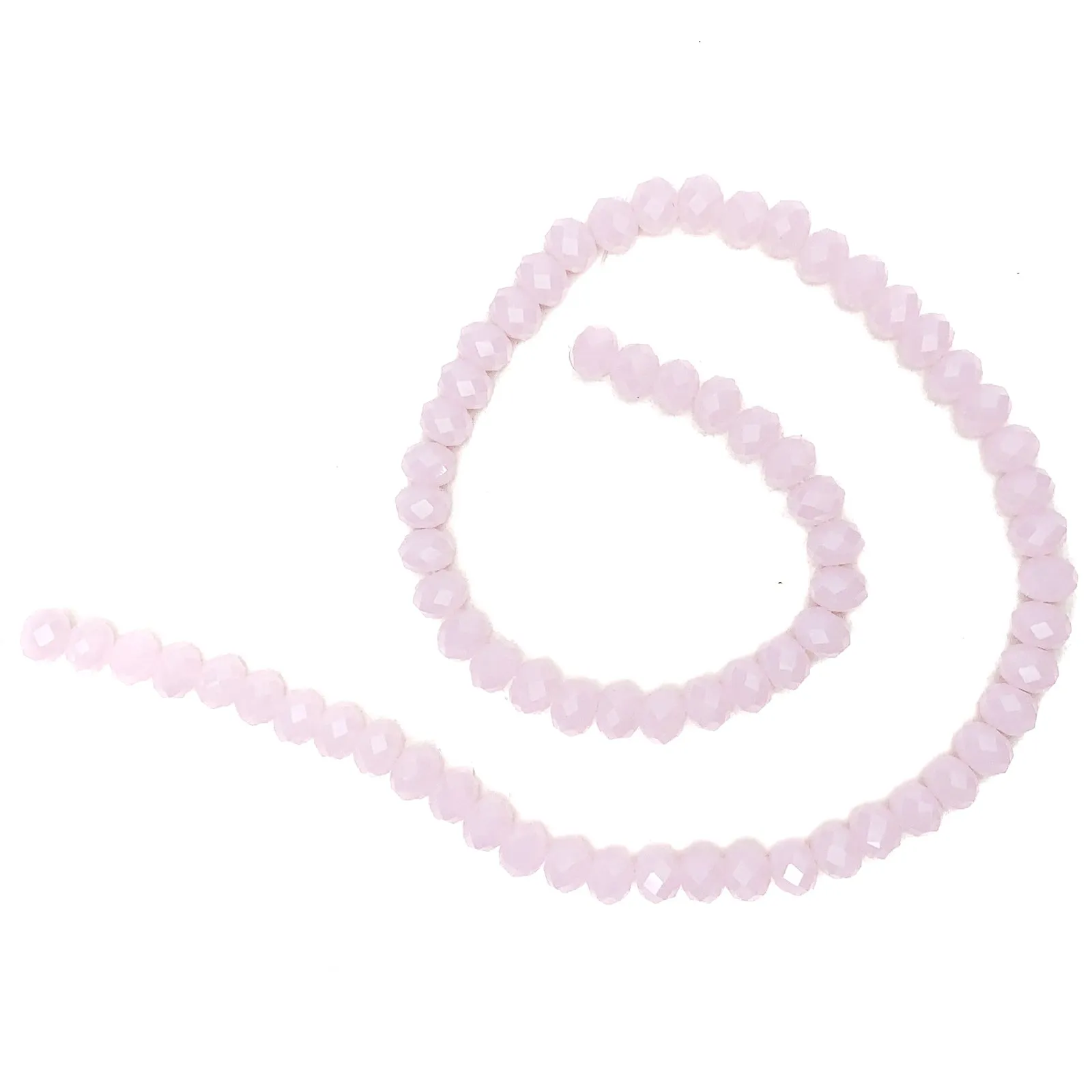 Pink Velvet 8mm Faceted Rondelle Glass Bead Strand