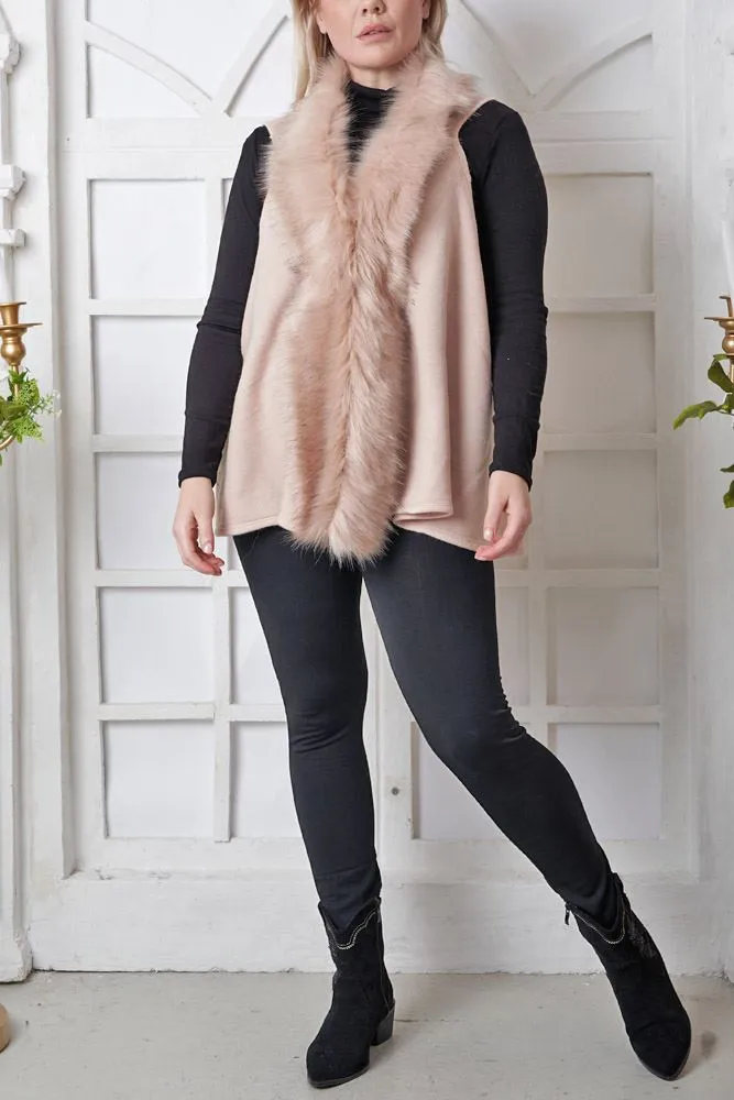 Plain Faux Fur Acrylic Vest