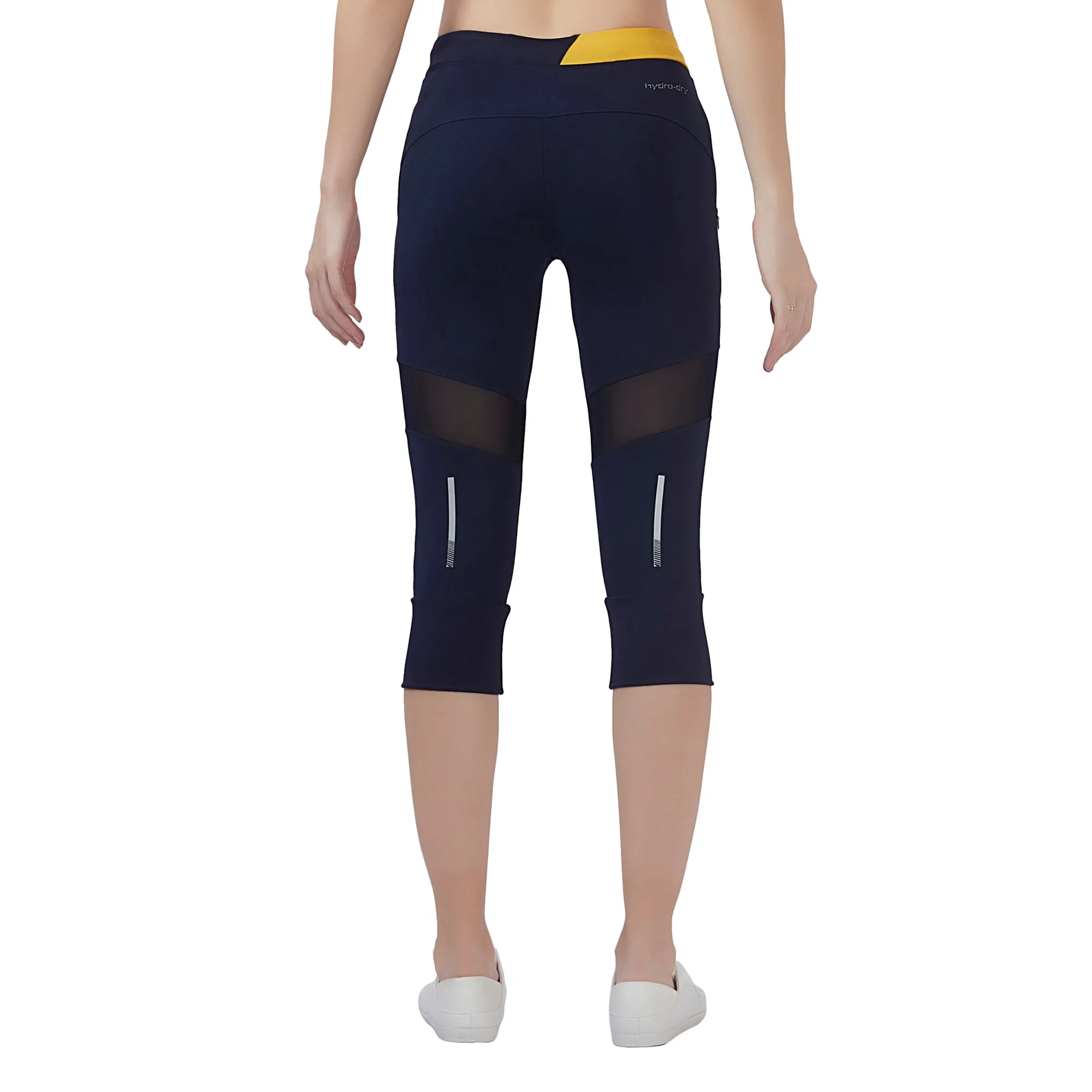 Power Double (Dual Pocket) Women 3/4TH LEGGING (High Rise Waistband with hydro-dry Tech)