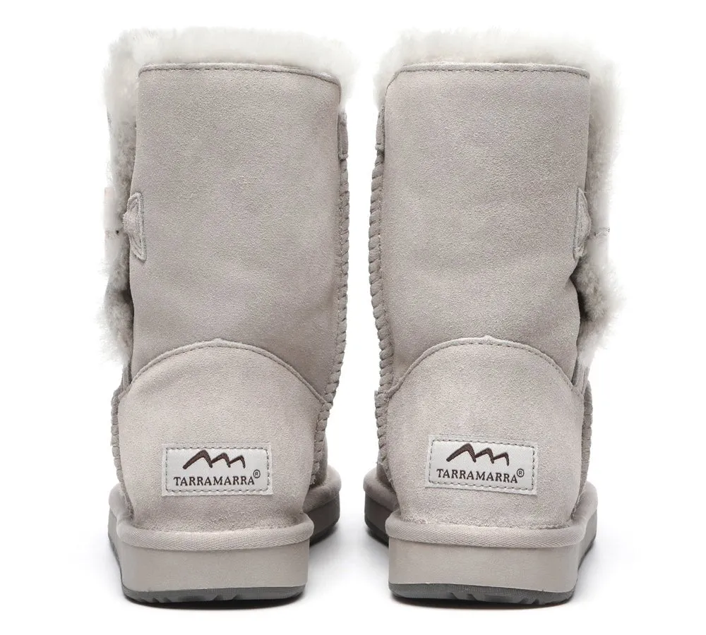 Premium Australian Sheepskin Boots Unisex Short Button Plus