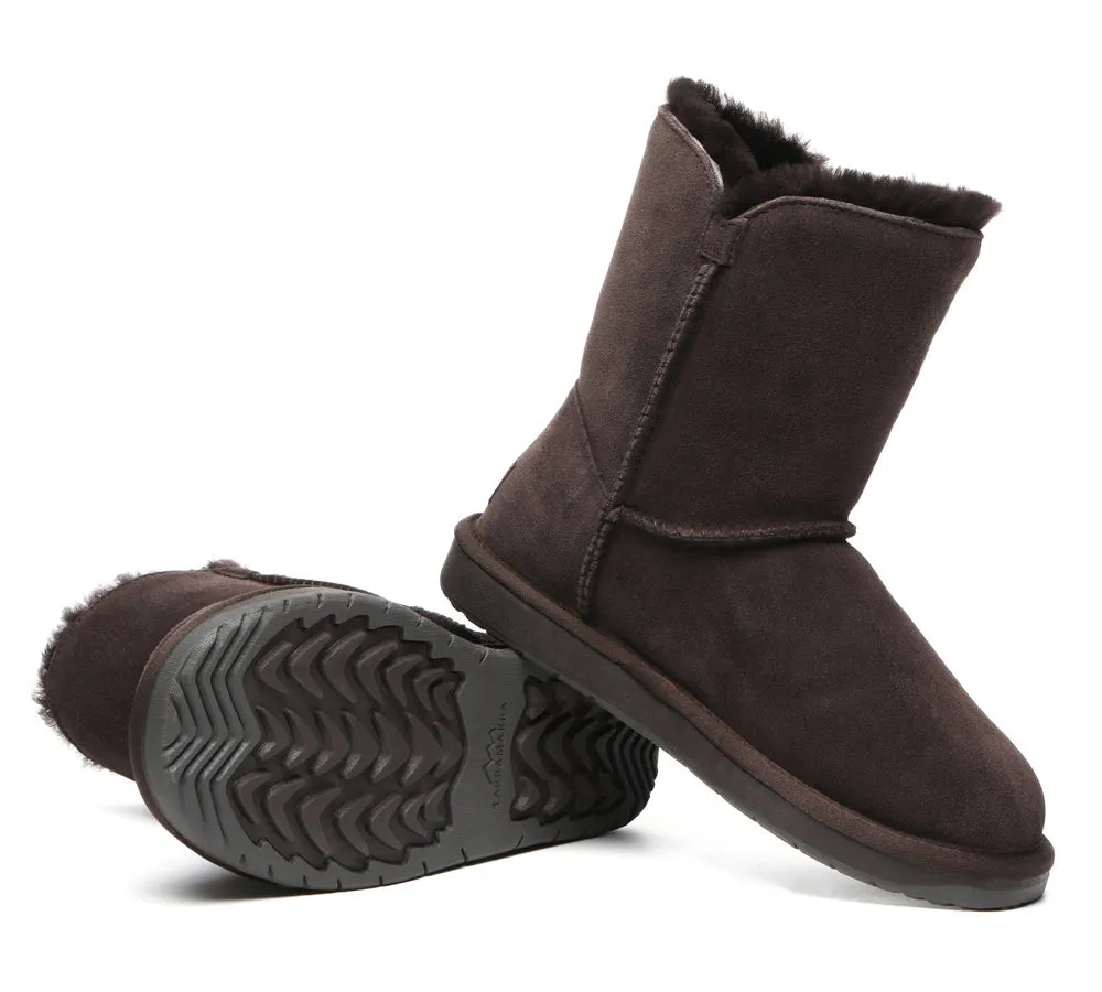 Premium Australian Sheepskin Boots Unisex Short Button Plus