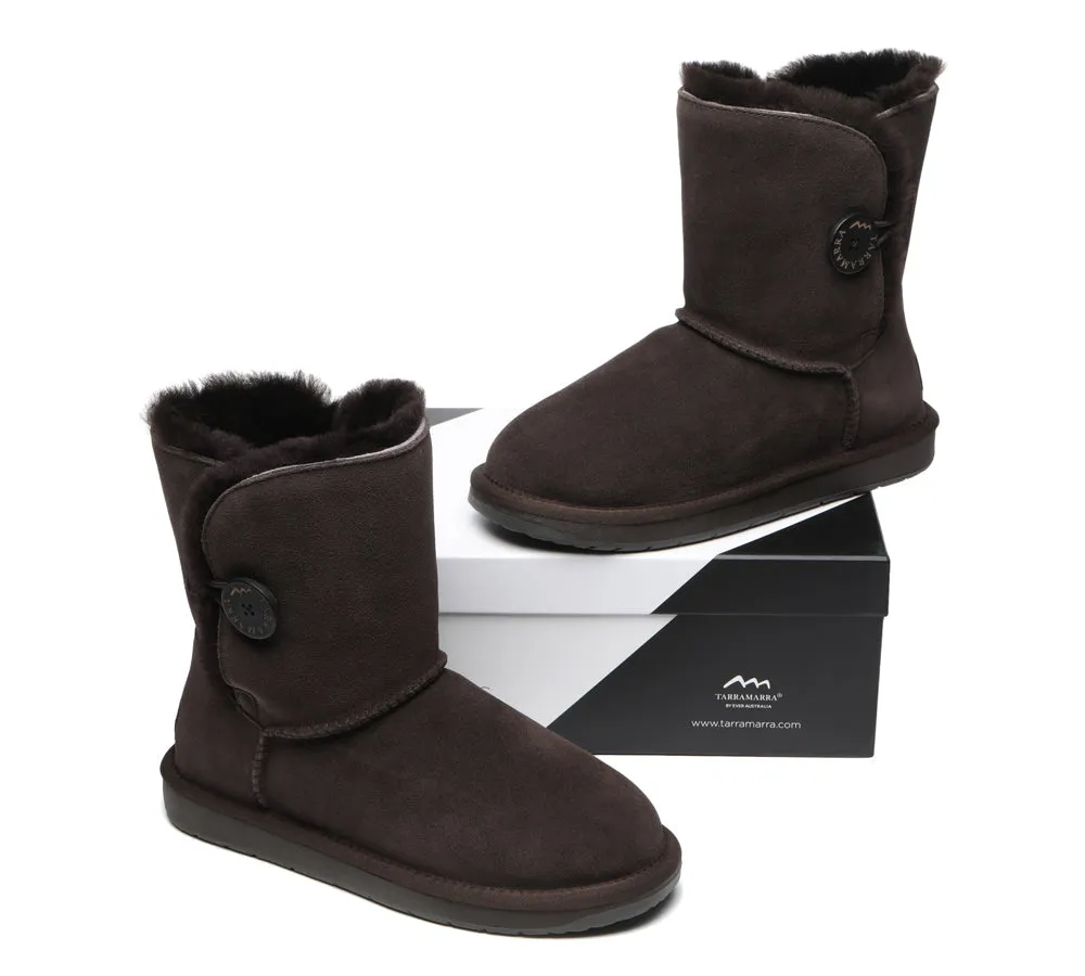 Premium Australian Sheepskin Boots Unisex Short Button Plus