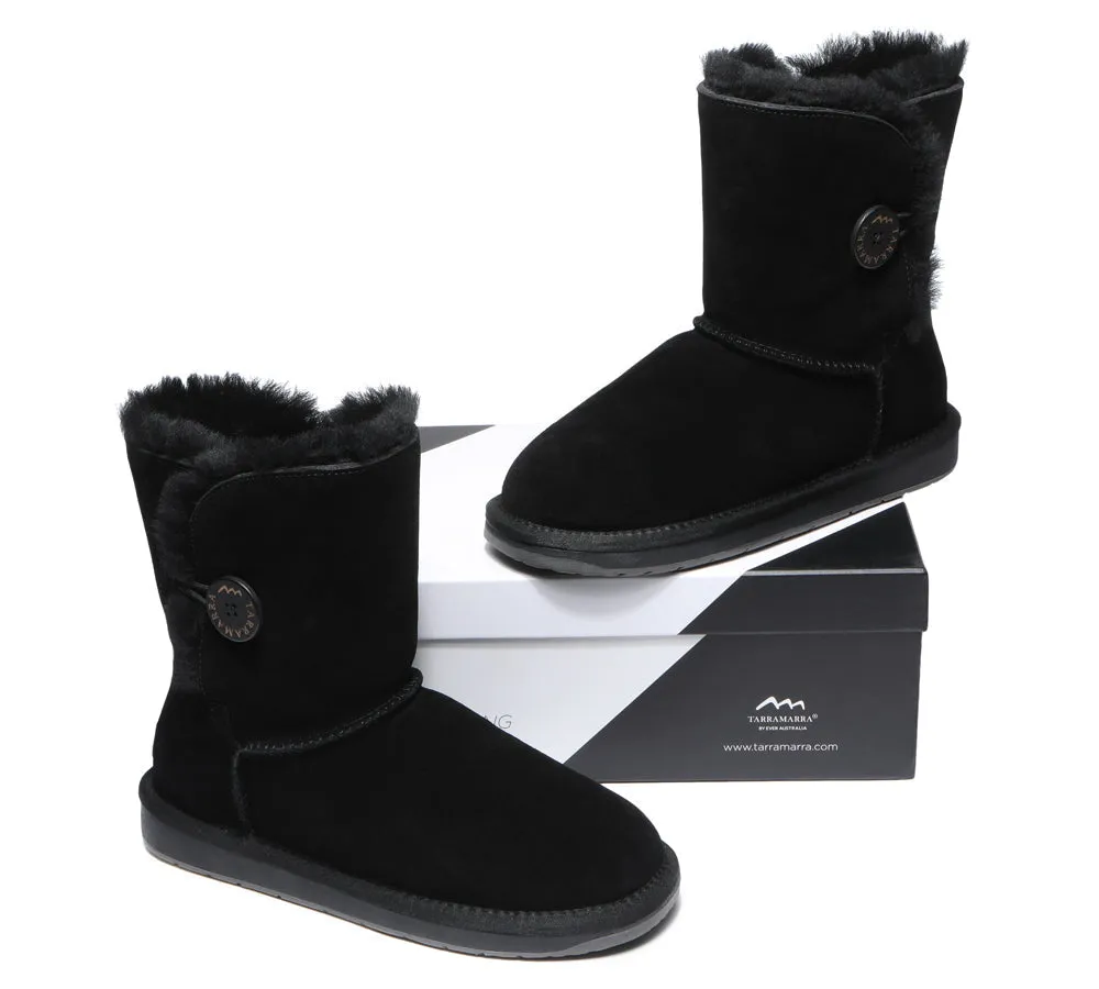 Premium Australian Sheepskin Boots Unisex Short Button Plus