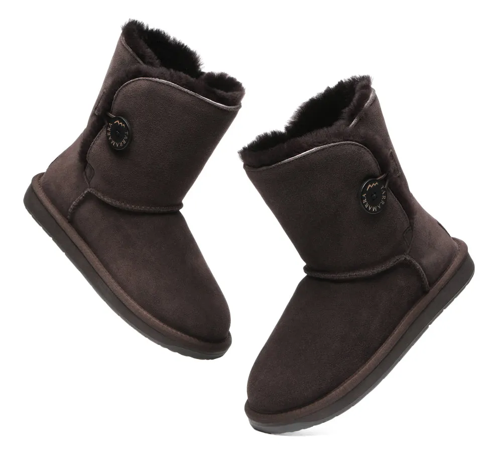 Premium Australian Sheepskin Boots Unisex Short Button Plus